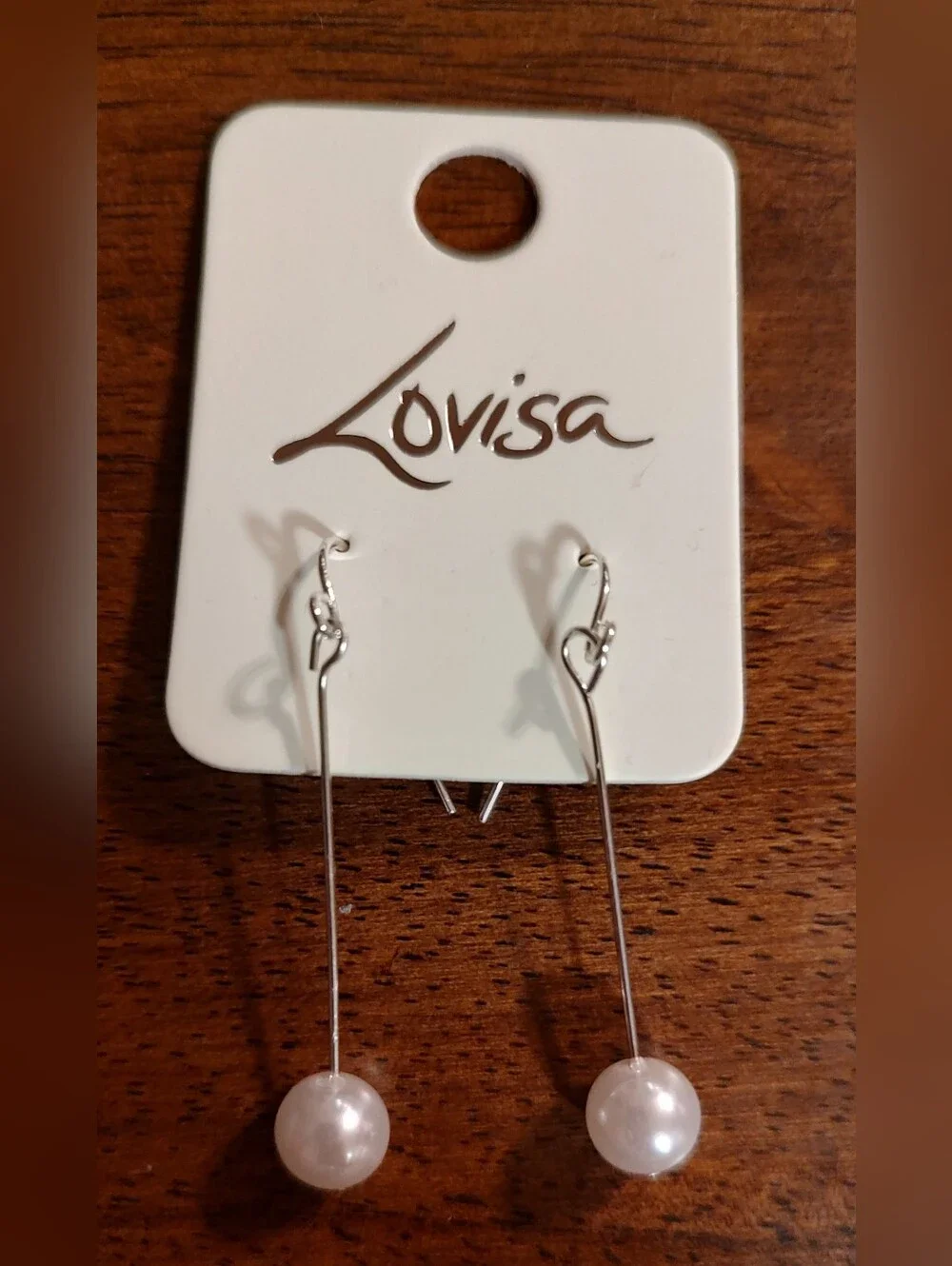 Lovisa Silver Pearl Drop Earrings - White Pearlescent Beads